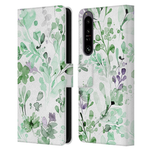 Ninola Wild Grasses Eucalyptus Plants Leather Book Wallet Case Cover For Sony Xperia 1 IV