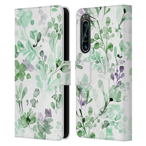 Ninola Wild Grasses Eucalyptus Plants Leather Book Wallet Case Cover For Sony Xperia 5 IV