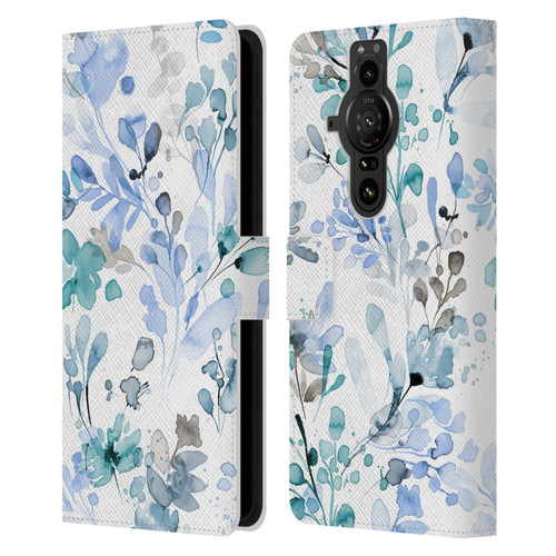 Ninola Wild Grasses Blue Plants Leather Book Wallet Case Cover For Sony Xperia Pro-I