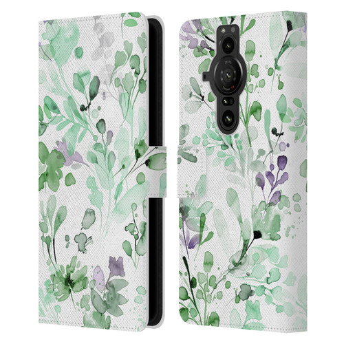 Ninola Wild Grasses Eucalyptus Plants Leather Book Wallet Case Cover For Sony Xperia Pro-I