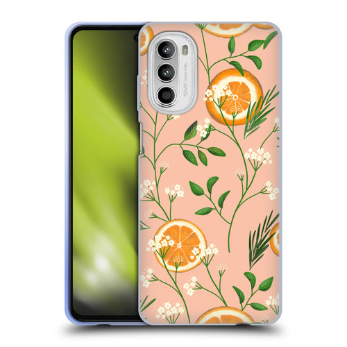 Anis Illustration Graphics Elderflower Orange Pastel Soft Gel Case for Motorola Moto G52