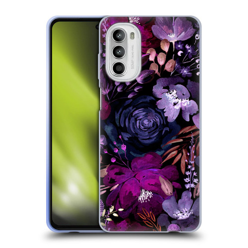 Anis Illustration Graphics Floral Chaos Purple Soft Gel Case for Motorola Moto G52