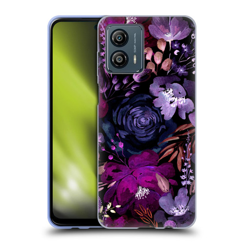 Anis Illustration Graphics Floral Chaos Purple Soft Gel Case for Motorola Moto G53 5G