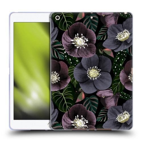 Anis Illustration Graphics Dark Flowers Soft Gel Case for Apple iPad 10.2 2019/2020/2021