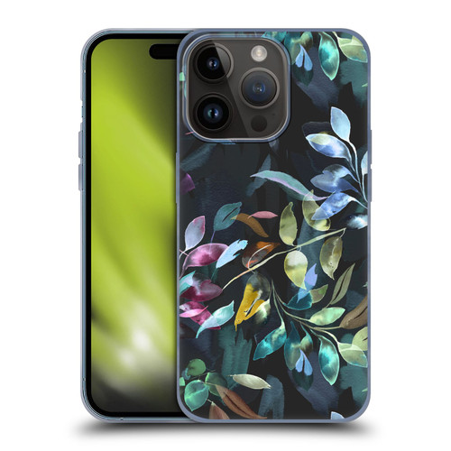 Ninola Botanical Patterns Watercolor Mystic Leaves Soft Gel Case for Apple iPhone 15 Pro