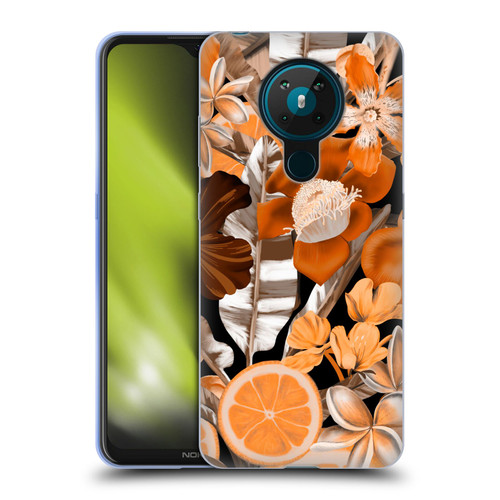 Anis Illustration Graphics Flower & Fruit Orange Soft Gel Case for Nokia 5.3