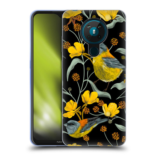 Anis Illustration Graphics Yellow Birds Soft Gel Case for Nokia 5.3