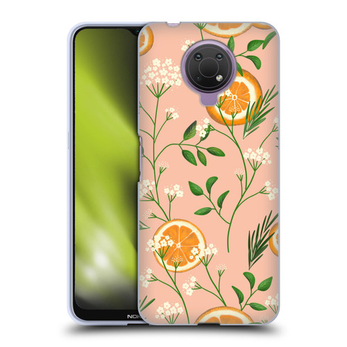 Anis Illustration Graphics Elderflower Orange Pastel Soft Gel Case for Nokia G10