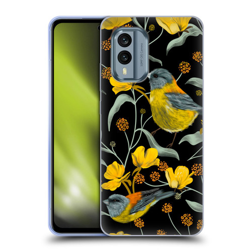 Anis Illustration Graphics Yellow Birds Soft Gel Case for Nokia X30