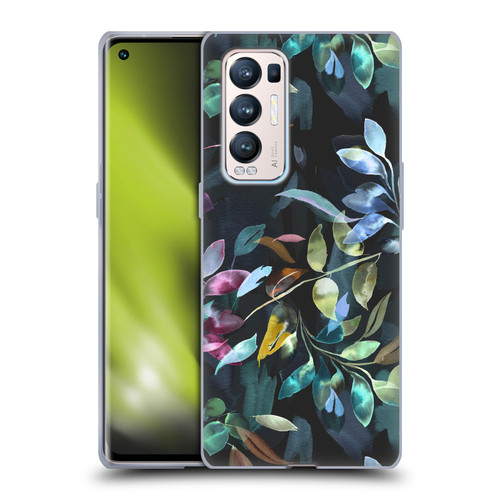 Ninola Botanical Patterns Watercolor Mystic Leaves Soft Gel Case for OPPO Find X3 Neo / Reno5 Pro+ 5G