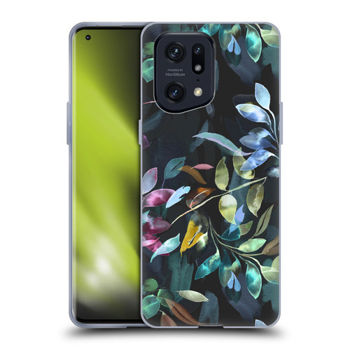 Ninola Botanical Patterns Watercolor Mystic Leaves Soft Gel Case for OPPO Find X5 Pro