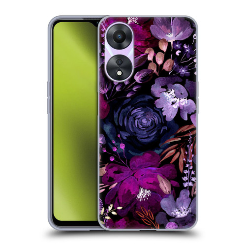 Anis Illustration Graphics Floral Chaos Purple Soft Gel Case for OPPO A78 5G