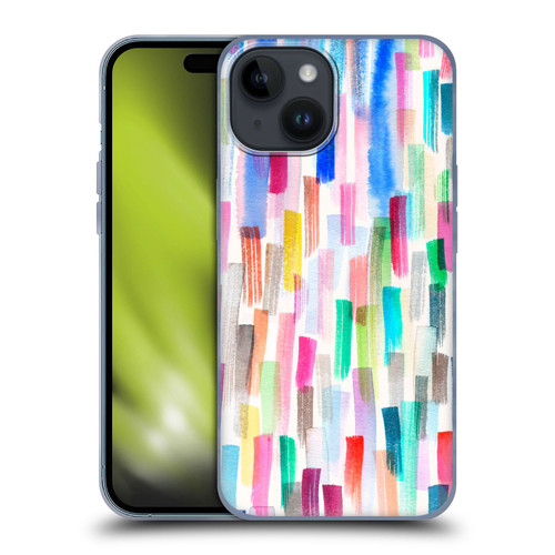 Ninola Colorful Brushstrokes Multi Soft Gel Case for Apple iPhone 15