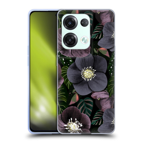 Anis Illustration Graphics Dark Flowers Soft Gel Case for OPPO Reno8 Pro