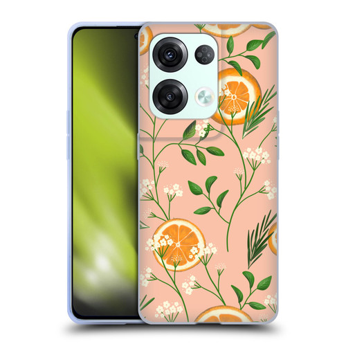 Anis Illustration Graphics Elderflower Orange Pastel Soft Gel Case for OPPO Reno8 Pro