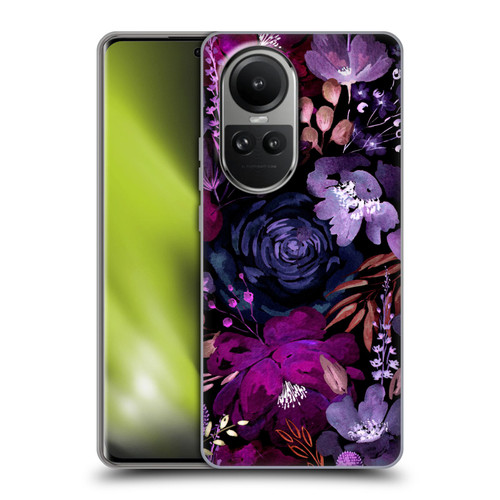 Anis Illustration Graphics Floral Chaos Purple Soft Gel Case for OPPO Reno10 5G / Reno10 Pro 5G