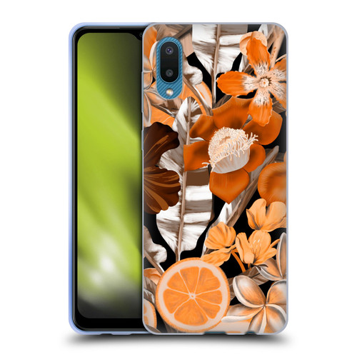 Anis Illustration Graphics Flower & Fruit Orange Soft Gel Case for Samsung Galaxy A02/M02 (2021)