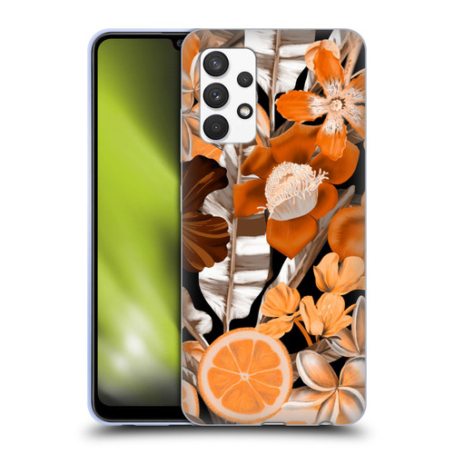 Anis Illustration Graphics Flower & Fruit Orange Soft Gel Case for Samsung Galaxy A32 (2021)