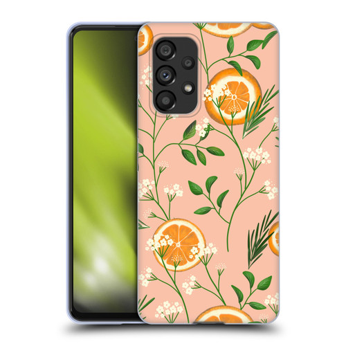 Anis Illustration Graphics Elderflower Orange Pastel Soft Gel Case for Samsung Galaxy A53 5G (2022)
