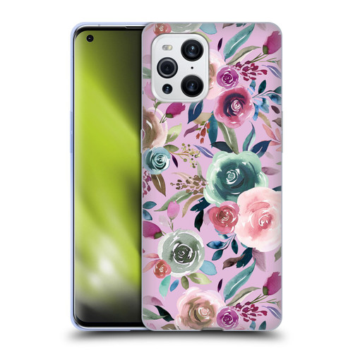 Ninola Lilac Floral Sweet Roses Soft Gel Case for OPPO Find X3 / Pro