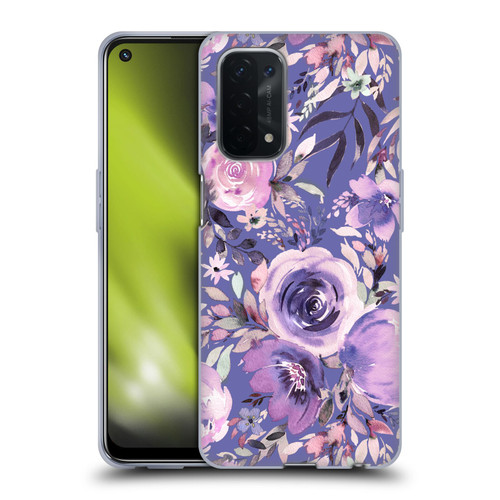 Ninola Lilac Floral Pastel Peony Roses Soft Gel Case for OPPO A54 5G