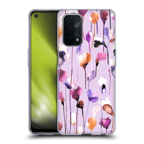 Ninola Lilac Floral Watery Flowers Purple Soft Gel Case for OPPO A54 5G