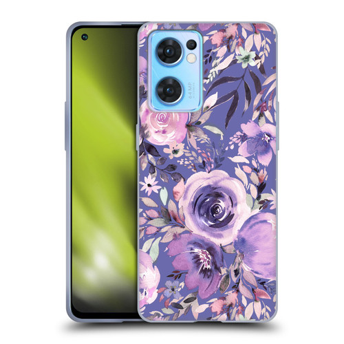 Ninola Lilac Floral Pastel Peony Roses Soft Gel Case for OPPO Reno7 5G / Find X5 Lite