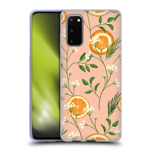 Anis Illustration Graphics Elderflower Orange Pastel Soft Gel Case for Samsung Galaxy S20 / S20 5G
