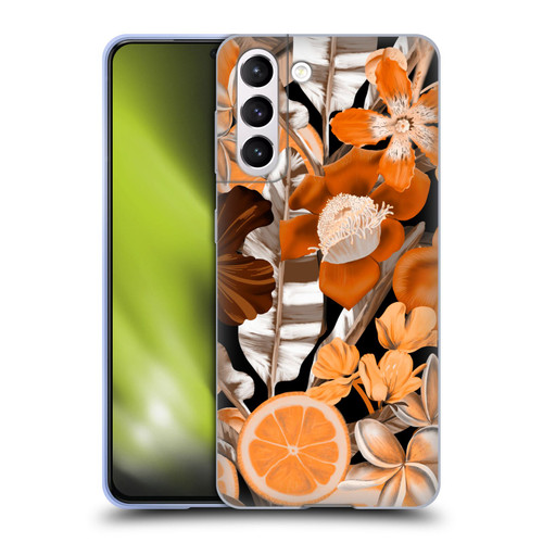 Anis Illustration Graphics Flower & Fruit Orange Soft Gel Case for Samsung Galaxy S21 5G
