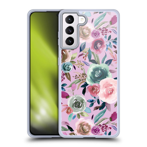 Ninola Lilac Floral Sweet Roses Soft Gel Case for Samsung Galaxy S21+ 5G