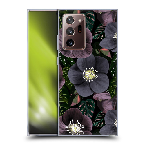 Anis Illustration Graphics Dark Flowers Soft Gel Case for Samsung Galaxy Note20 Ultra / 5G