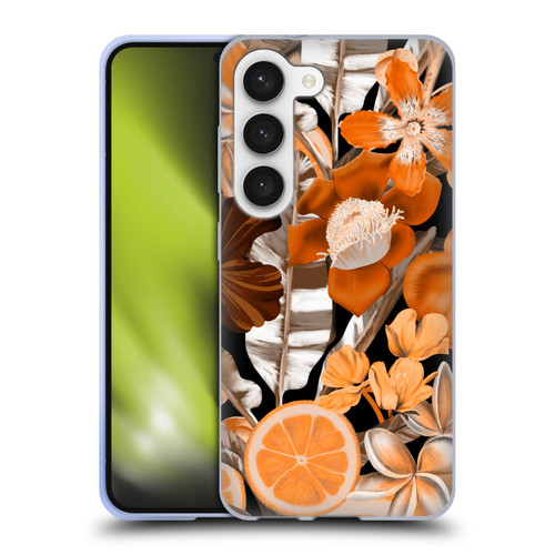 Anis Illustration Graphics Flower & Fruit Orange Soft Gel Case for Samsung Galaxy S23 5G