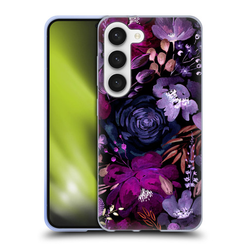 Anis Illustration Graphics Floral Chaos Purple Soft Gel Case for Samsung Galaxy S23 5G
