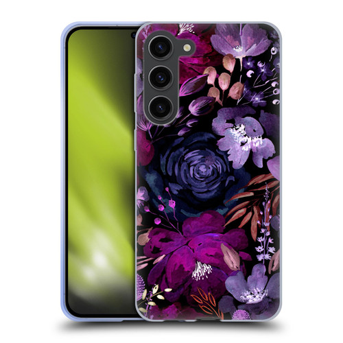 Anis Illustration Graphics Floral Chaos Purple Soft Gel Case for Samsung Galaxy S23+ 5G