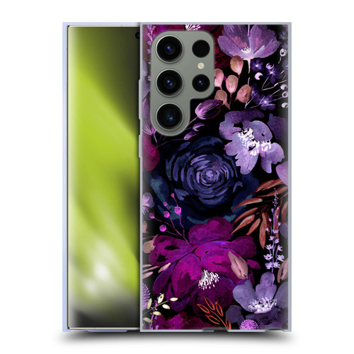 Anis Illustration Graphics Floral Chaos Purple Soft Gel Case for Samsung Galaxy S23 Ultra 5G