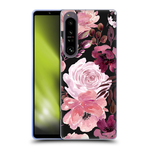 Anis Illustration Graphics Floral Chaos Dark Pink Soft Gel Case for Sony Xperia 1 IV