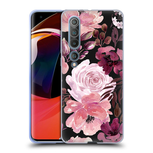 Anis Illustration Graphics Floral Chaos Dark Pink Soft Gel Case for Xiaomi Mi 10 5G / Mi 10 Pro 5G