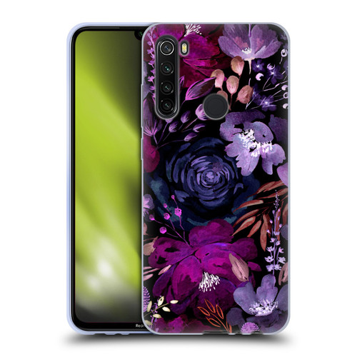 Anis Illustration Graphics Floral Chaos Purple Soft Gel Case for Xiaomi Redmi Note 8T