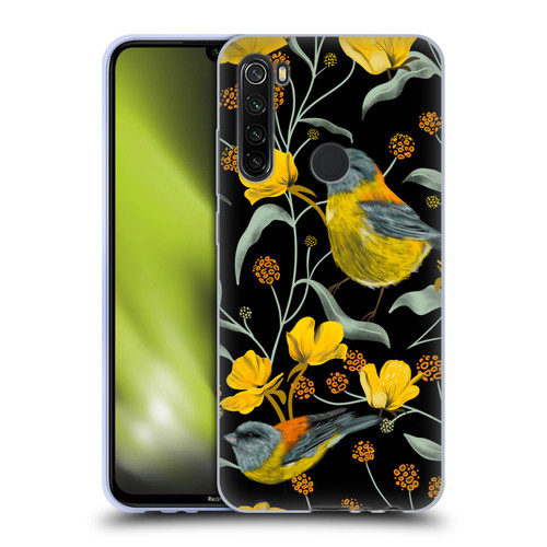 Anis Illustration Graphics Yellow Birds Soft Gel Case for Xiaomi Redmi Note 8T