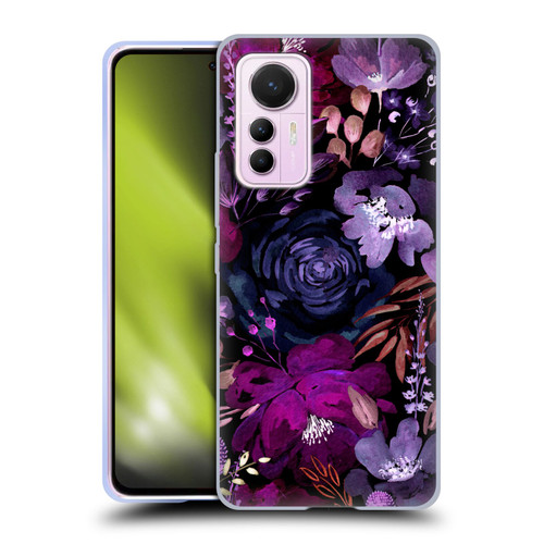 Anis Illustration Graphics Floral Chaos Purple Soft Gel Case for Xiaomi 12 Lite