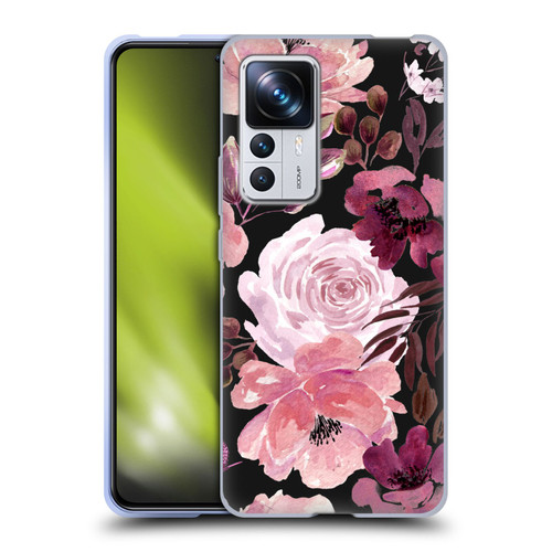 Anis Illustration Graphics Floral Chaos Dark Pink Soft Gel Case for Xiaomi 12T Pro