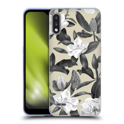 Anis Illustration Magnolias Grey Beige Soft Gel Case for LG K22