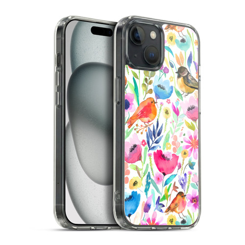 Ninola Summer Patterns Whimsical Birds Soft Gel Case for Apple iPhone 15 Plus & MagSafe