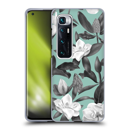 Anis Illustration Magnolias Grey Aqua Soft Gel Case for Xiaomi Mi 10 Ultra 5G