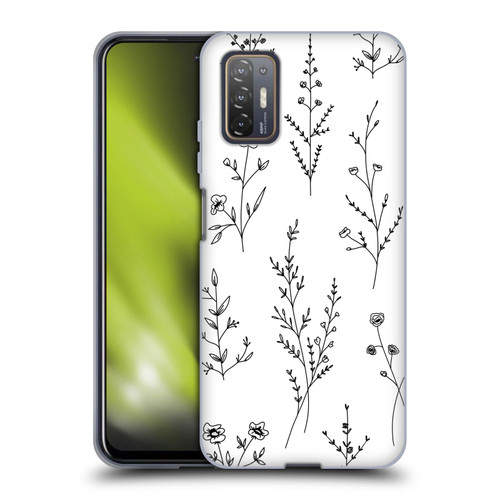 Anis Illustration Wildflowers White Soft Gel Case for HTC Desire 21 Pro 5G