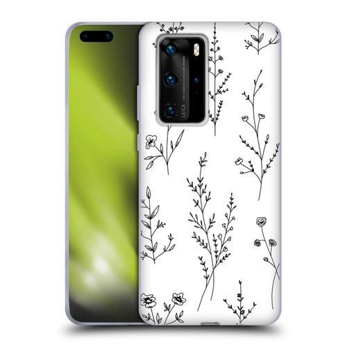 Anis Illustration Wildflowers White Soft Gel Case for Huawei P40 Pro / P40 Pro Plus 5G
