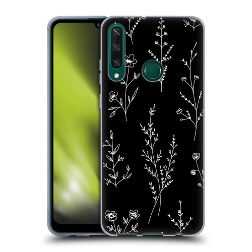 Anis Illustration Wildflowers Black Soft Gel Case for Huawei Y6p