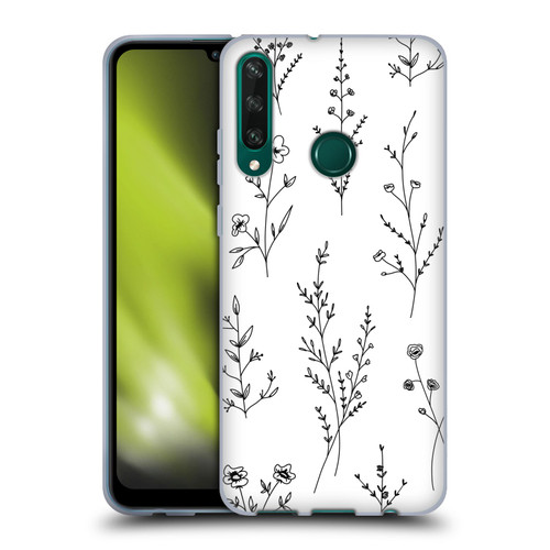 Anis Illustration Wildflowers White Soft Gel Case for Huawei Y6p