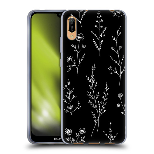 Anis Illustration Wildflowers Black Soft Gel Case for Huawei Y6 Pro (2019)