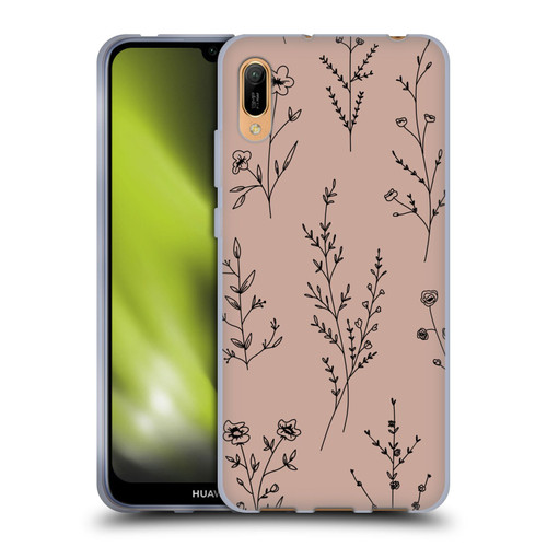 Anis Illustration Wildflowers Blush Pink Soft Gel Case for Huawei Y6 Pro (2019)